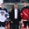 ZUG, SWITZERLAND - APRIL 21: Finland's Aleksi Saarela #18 and Canada's Thomas Chabot #4 were named Players of the Game for their respective teams during preliminary round action at the 2015 IIHF Ice Hockey U18 World Championship. (Photo by Francois Laplante/HHOF-IIHF Images)